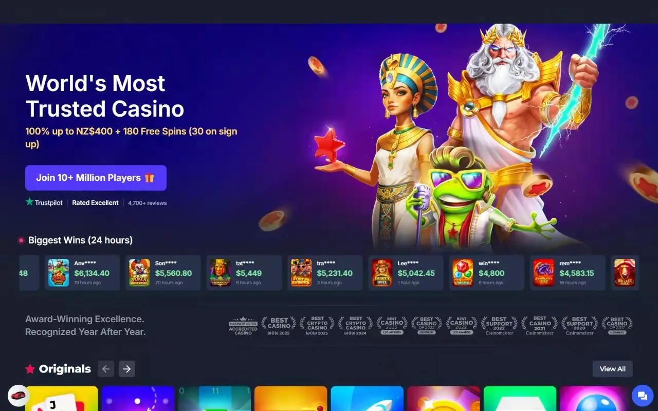 BitStarz NZ homepage: World’s Most Trusted Casino, 100% up to NZ$400 plus 180 free spins