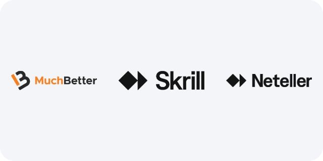MuchBetter, Skrill and Neteller logos