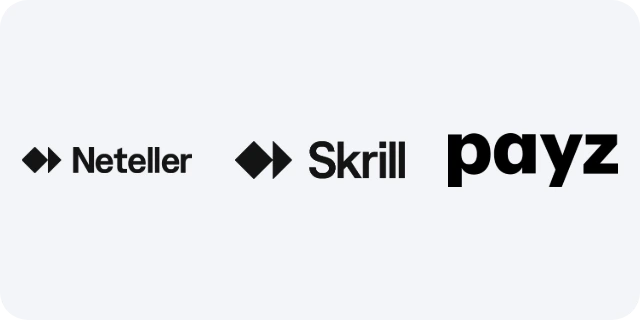 Neteller, Skrill and Payz logos