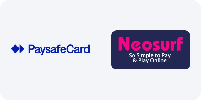 Paysafecard and Neosurf logos