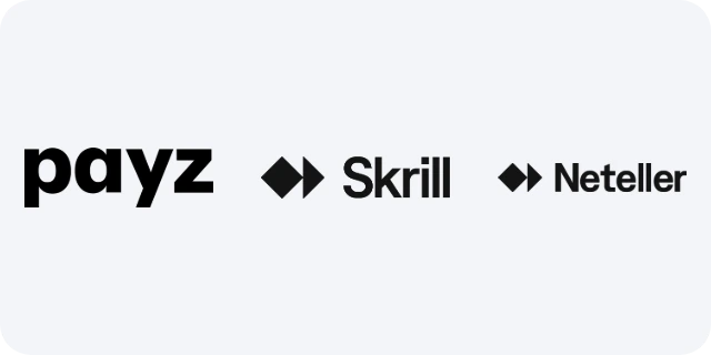 Payz, Skrill and Neteller logos