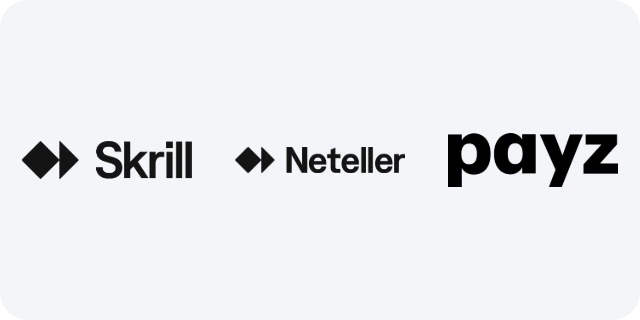 Skrill, Neteller and Payz logos